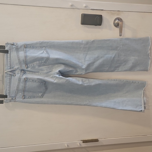 SLVRLAKE Grace Raw Hem High Waist Ankle Wide Leg Jeans 29 - Picture 12 of 12